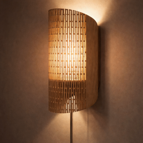 Laser Cut Plywood Wall Lamp – Premium MDF Wooden Wall Light Décor