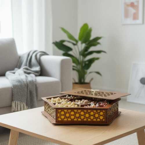 Elegant Laser-Cut Dry Fruit / Sweet Box with Lid