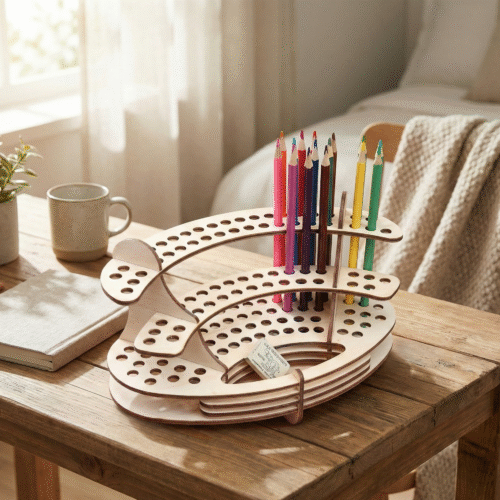 Innovative Multi-Tiered MDF Pencil / Pen Organizer