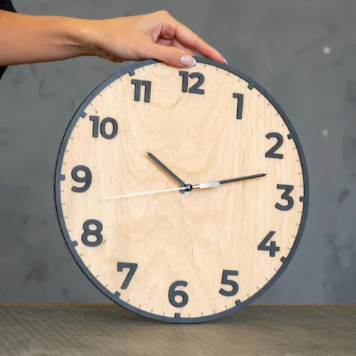 Classic Round Wooden Wall Clock for Home & Office