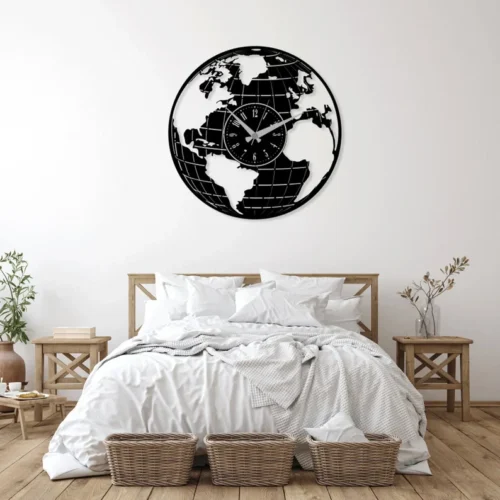 Globe World Clock Wall Art