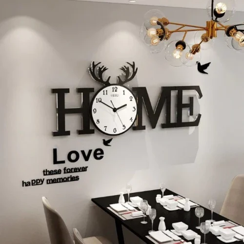 Home Clock with White Dial