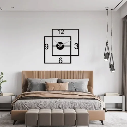 Minimalist Two Squares Wall Clock